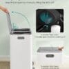 SONGMICS Dual Rubbish Bin Metal Recycling Bin with 15 Rubbish Bags