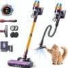 71hNB8ZvPoL._AC_SL1500_ 80Mins Cordless Vacuum Cleaner, 650W 55Kpa Stick Vacuum Cleaner for Home