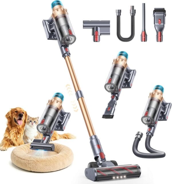 SMOTURE Cordless Vacuum Cleaner, 55KPa 650W Stick Cordless Vacuum